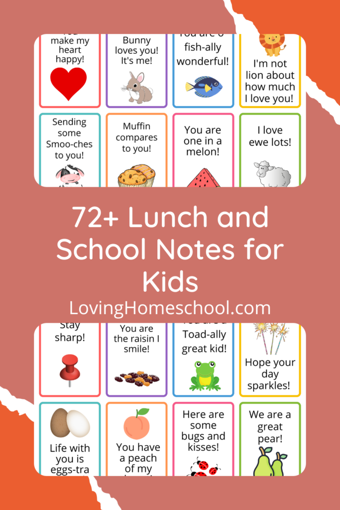 72+ Lunch and School Notes for Kids Pinterest Pin