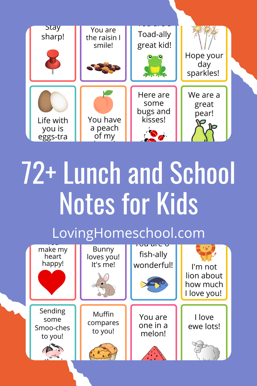 72+ Lunch and School Notes for Kids Pinterest Pin