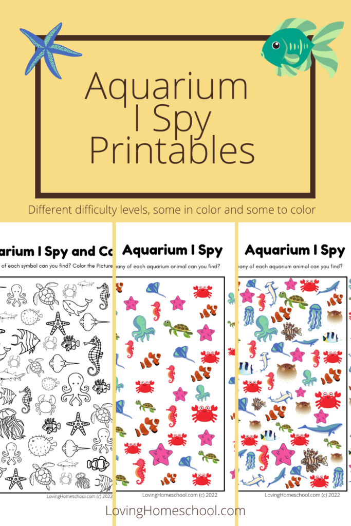 Aquarium I Spy Printables Pinterest Pin