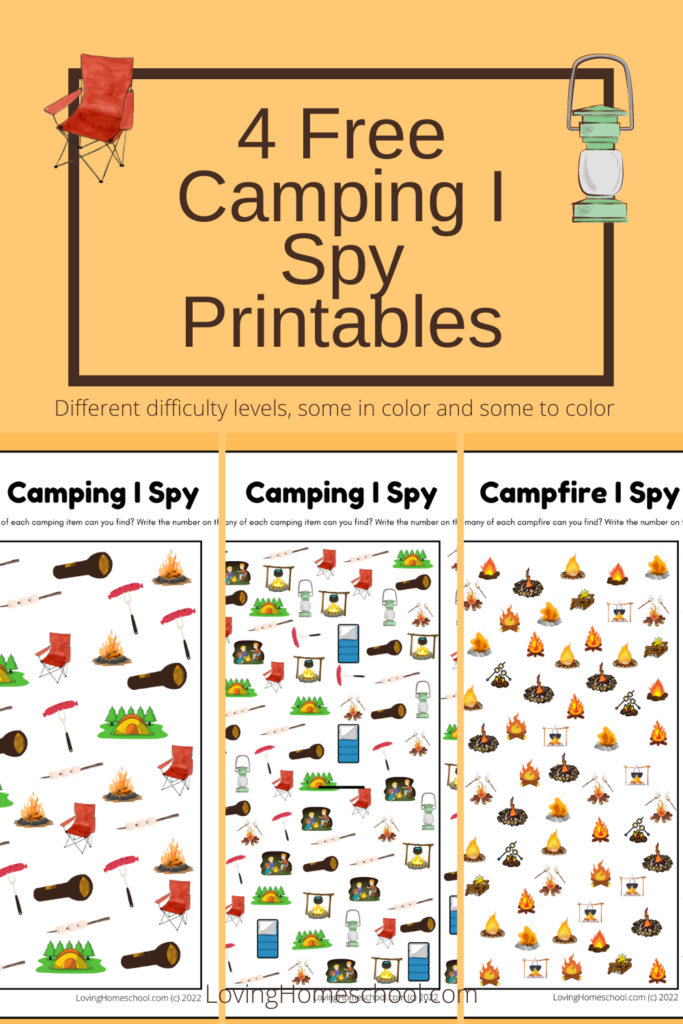 Camping I Spy Printables Pinterest pin