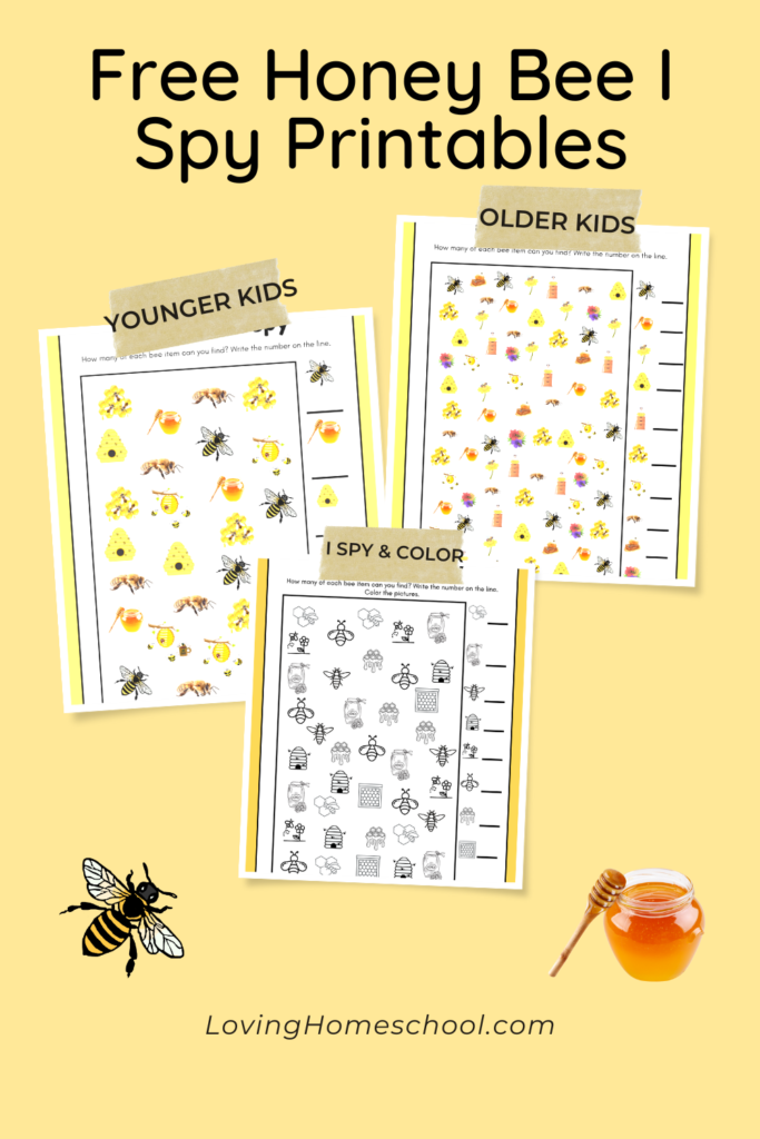 Honey Bee I Spy Printables Pinterest pin