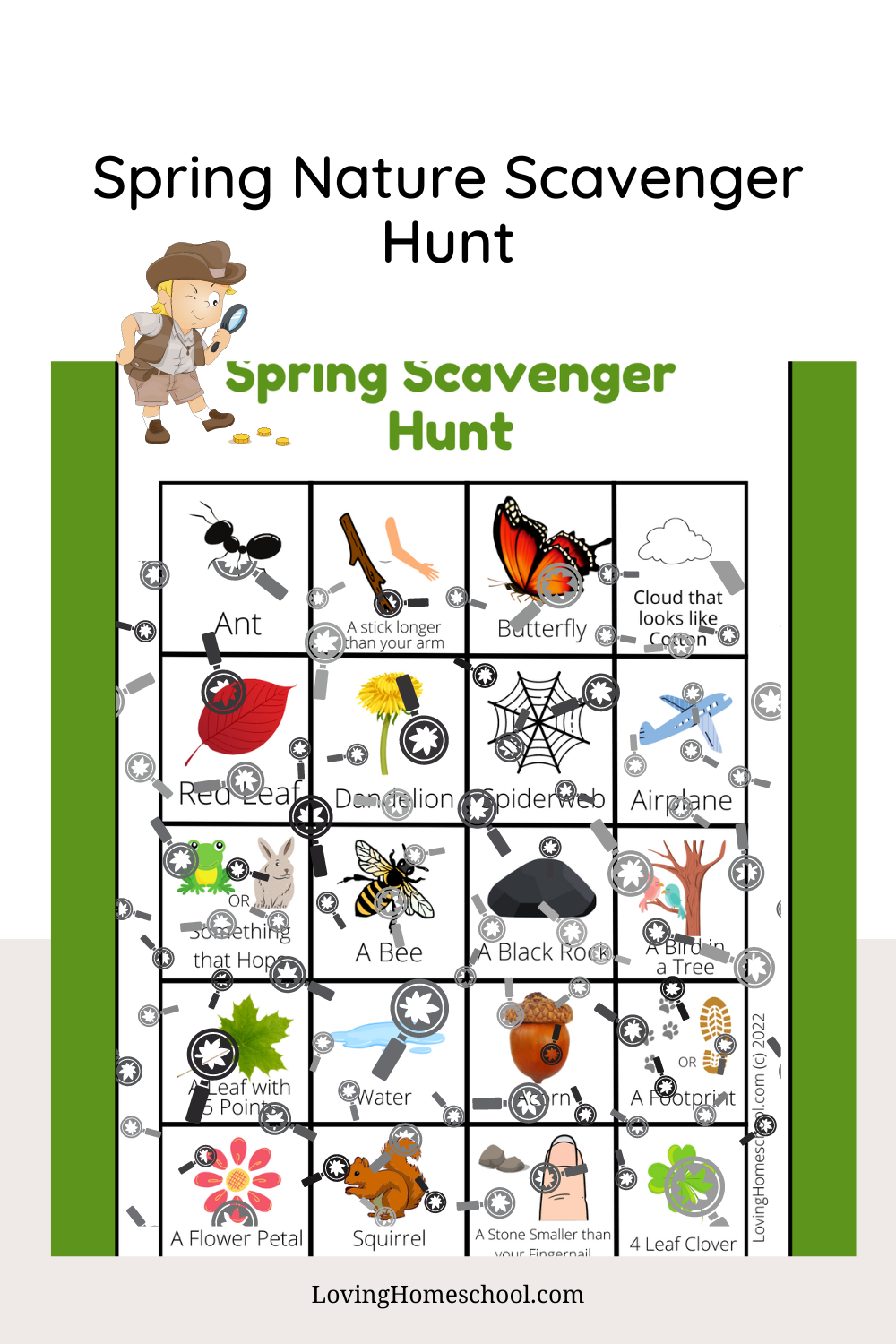 Spring Nature Scavenger Hunt Pinterest Pin