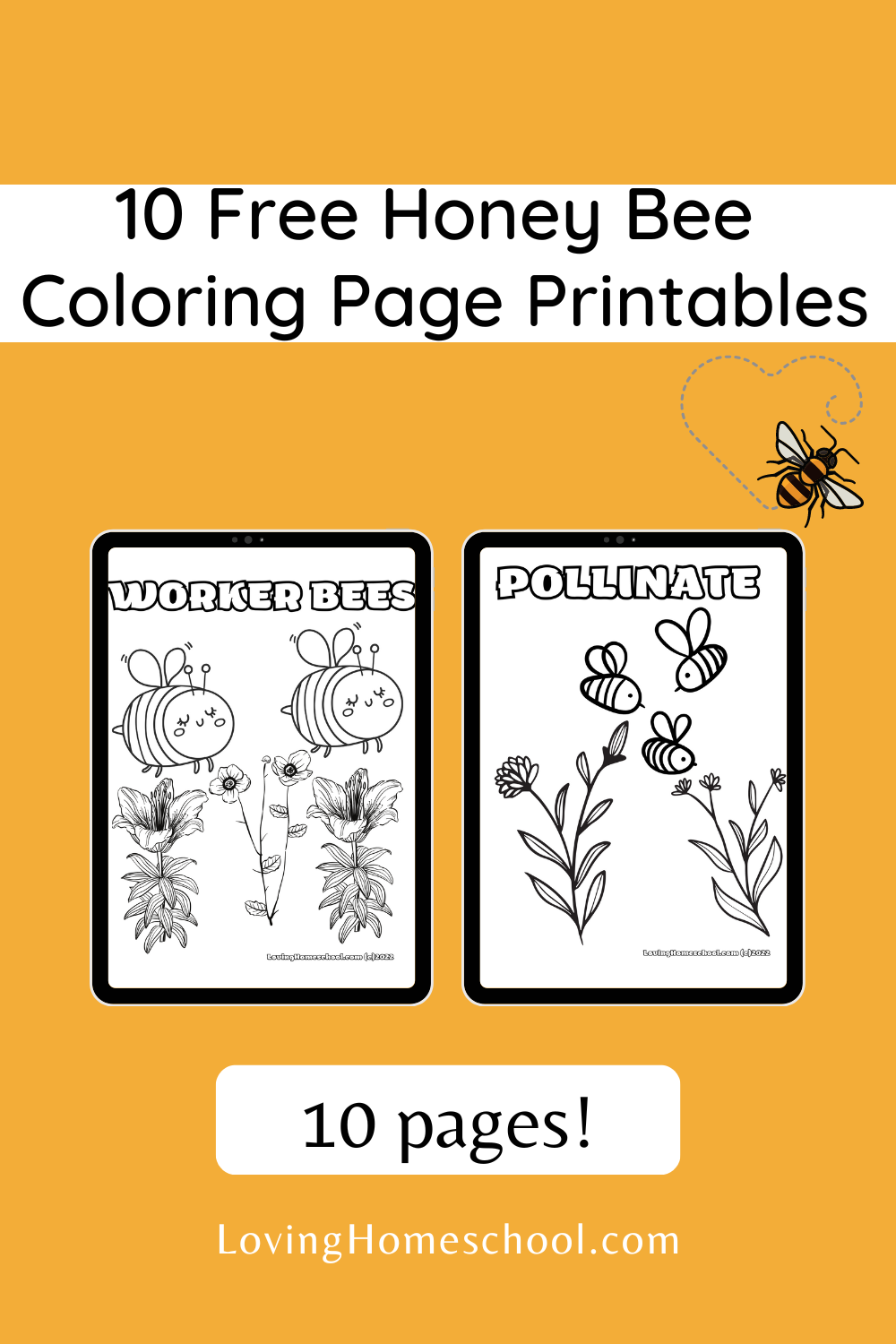 10 Honey Bee Coloring Page Printables Pinterest Pin