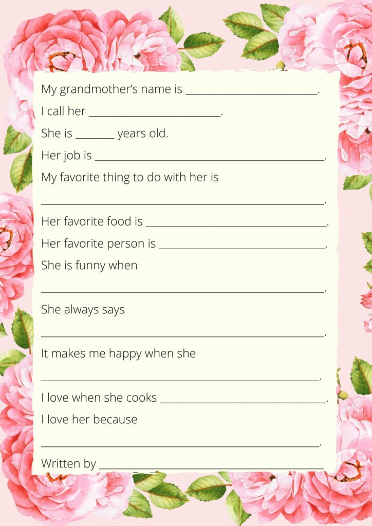 About my Grandmother Page