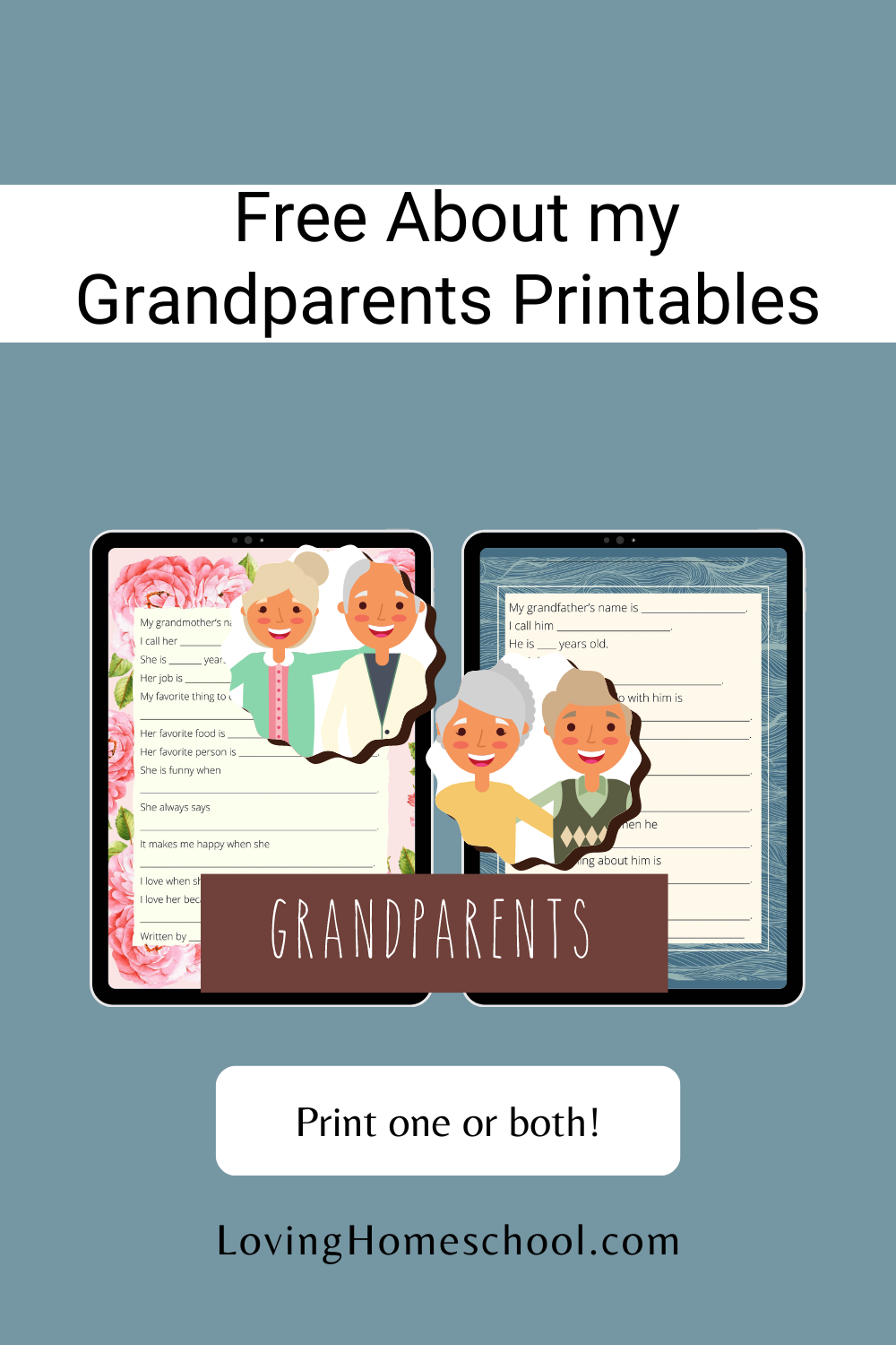 About my Grandparents Printables Pinterest Pin