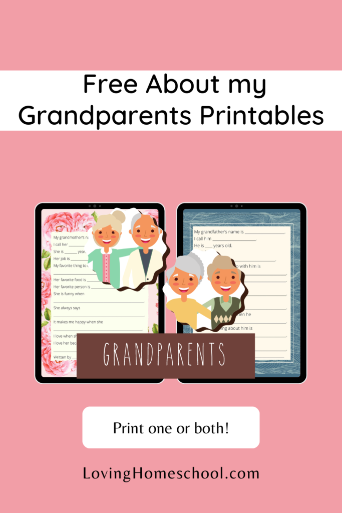 About my Grandparents Printables Pinterest Pin