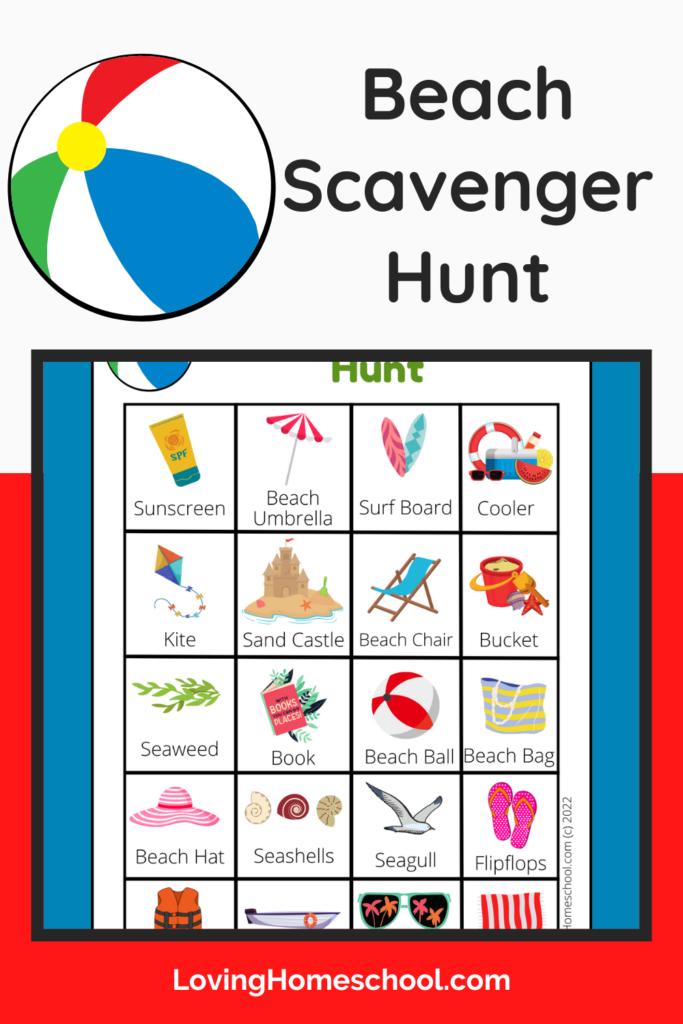 Beach Scavenger Hunt Pinterest Pin