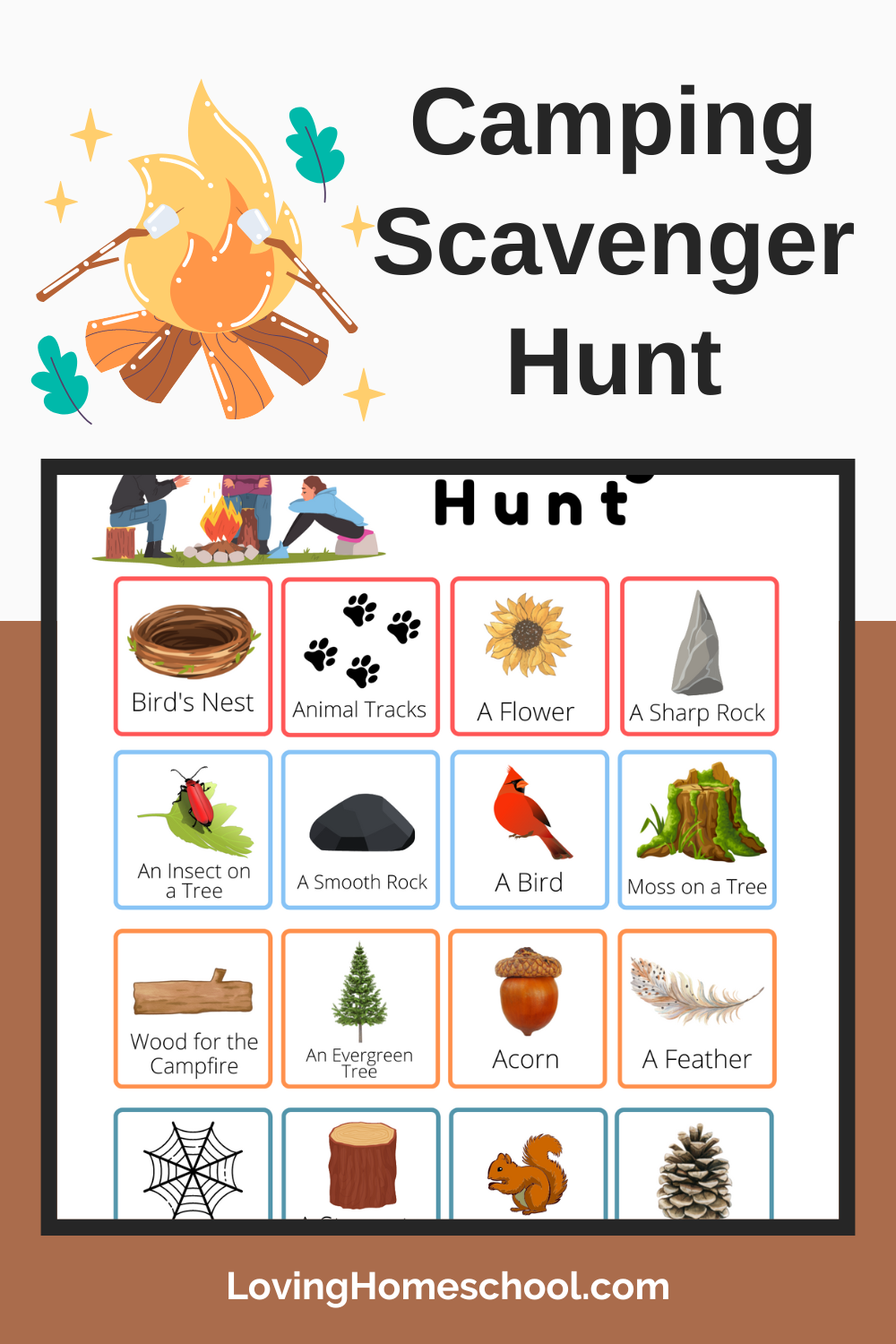 Camping Scavenger Hunt Pinterest Pin