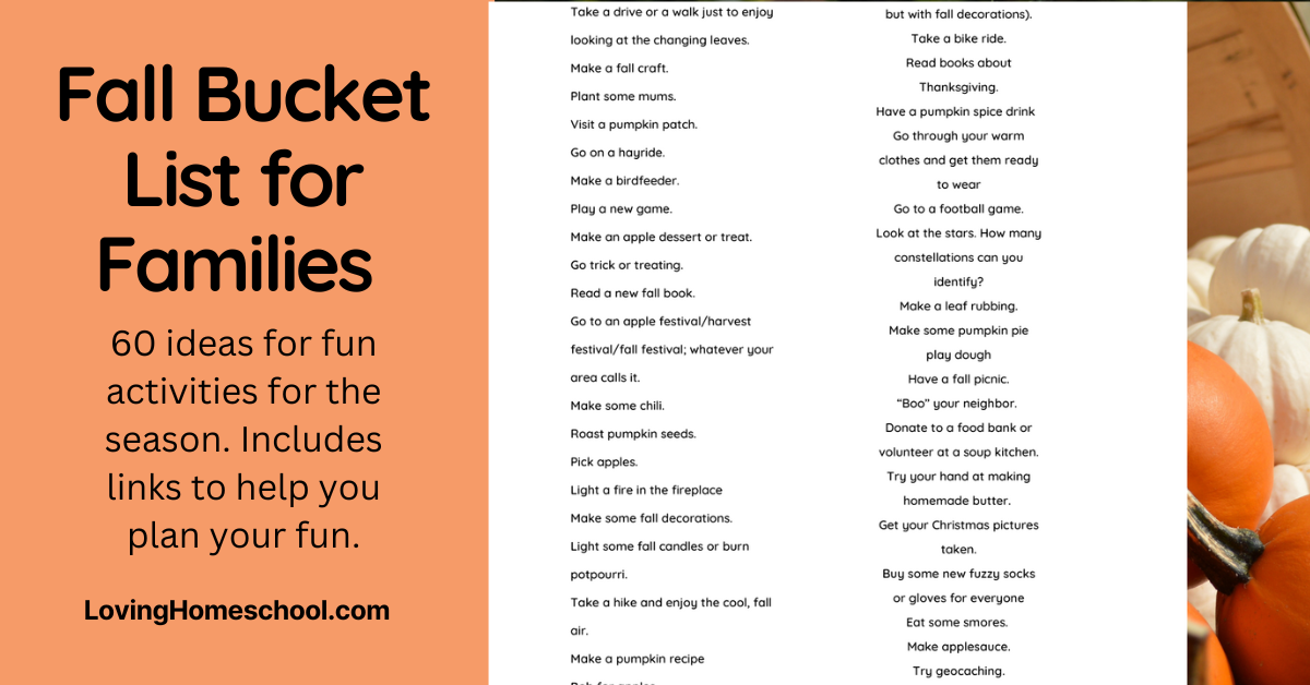 Fall Bucket List for Families - LovingHomeschool.com