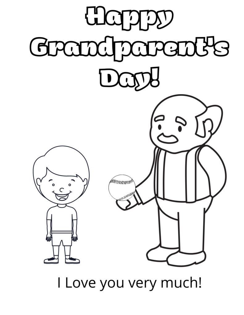 Grandfather with Grandson Coloring Page