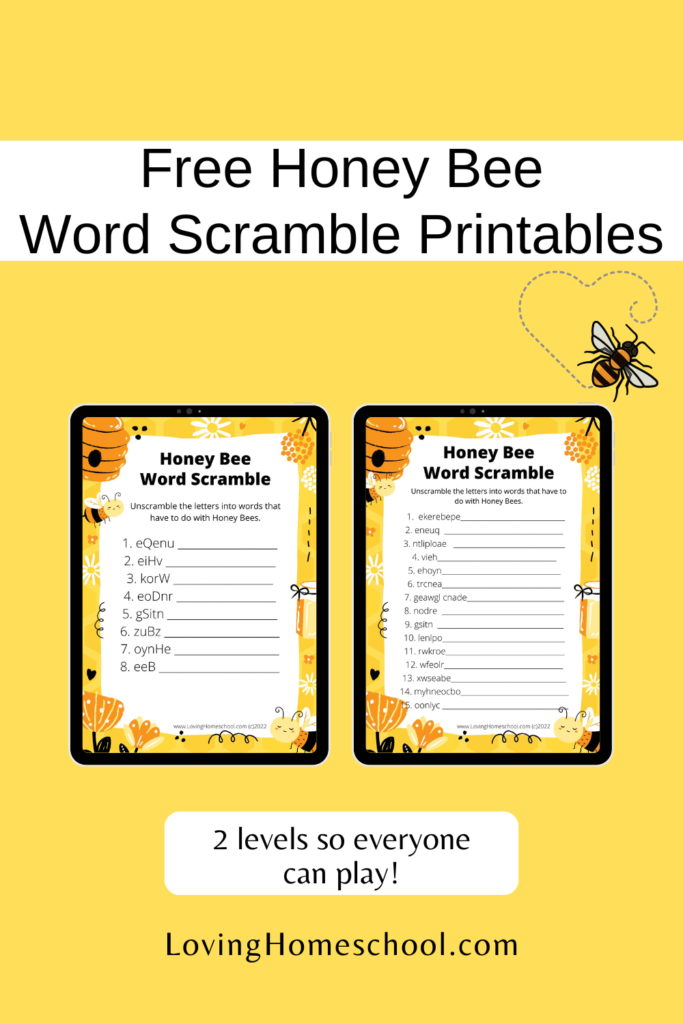 Honey Bee Word Scramble Printables Pinterest Pin