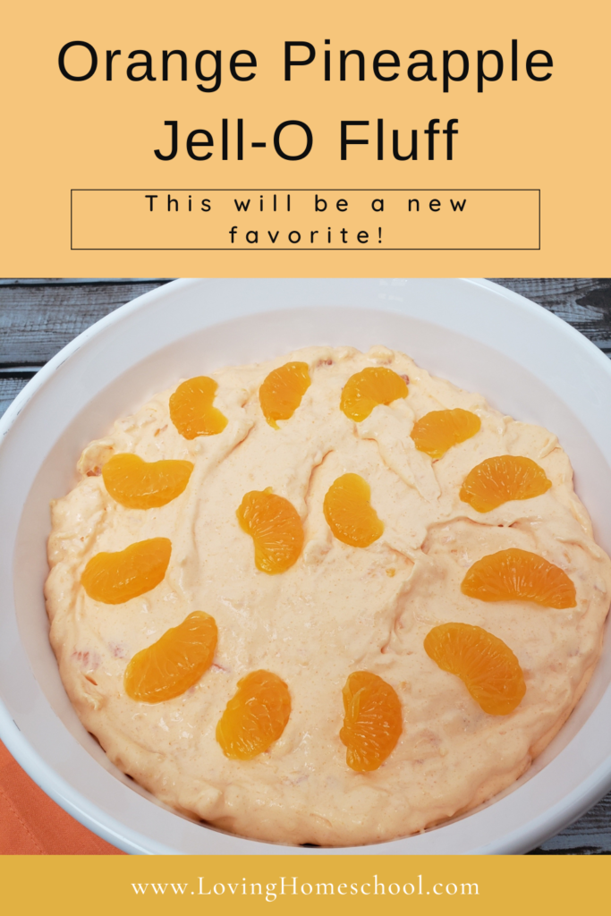 Orange Pineapple Jell-O Fluff Pinterest Pin