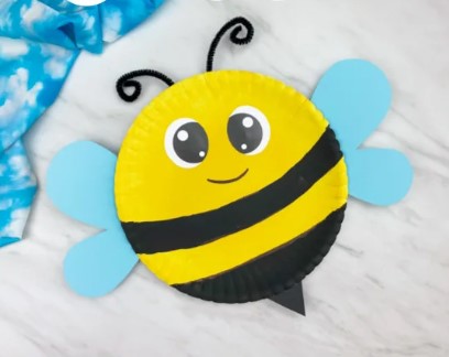 paper plate bee craft