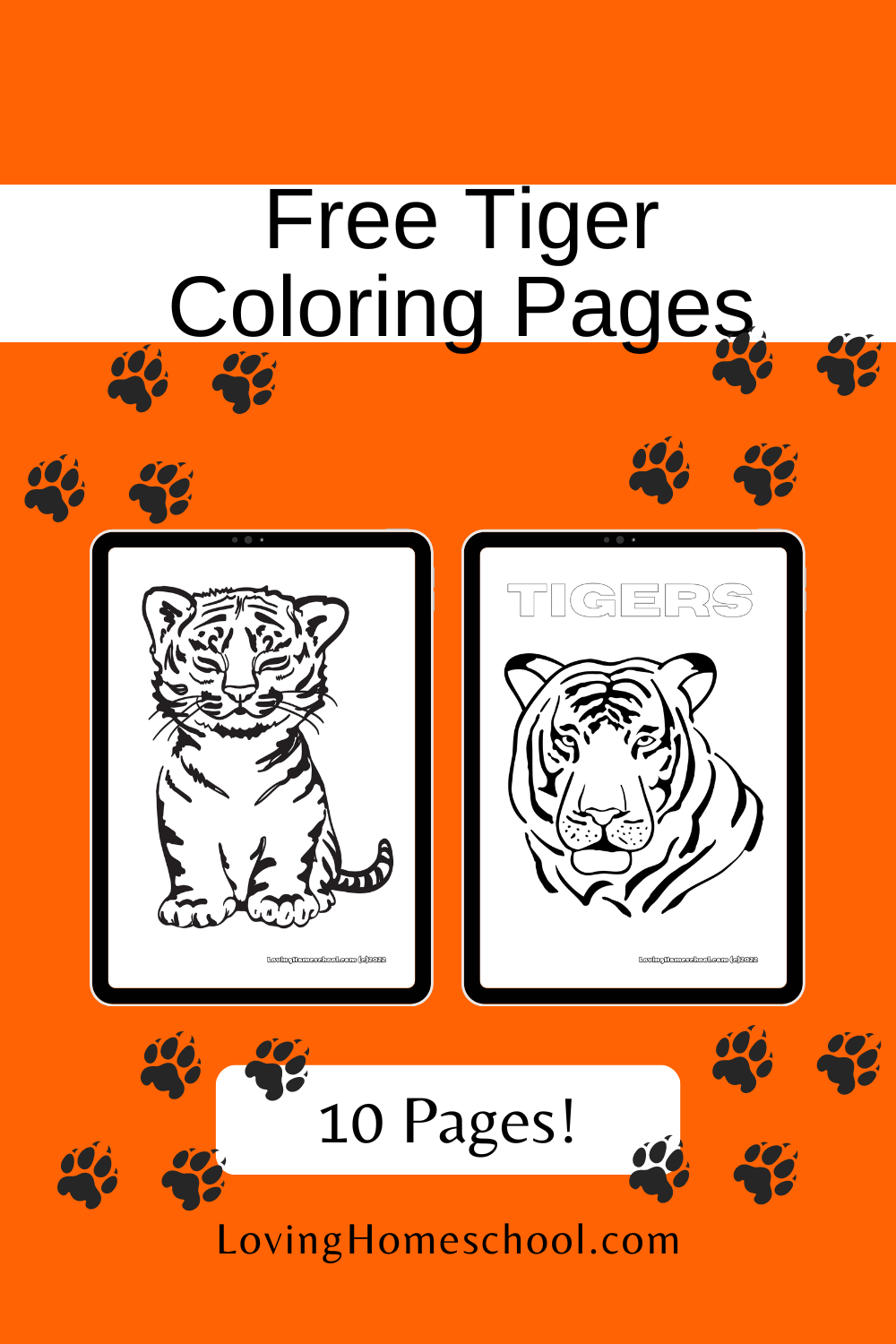Free Tiger Coloring Pages Pinterest Pin