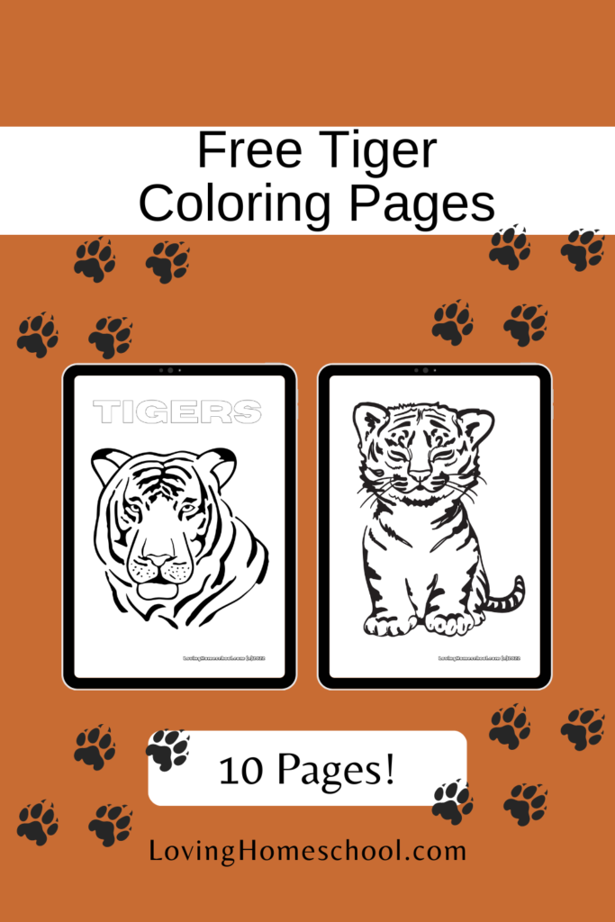 Free Tiger Coloring Pages Pinterest Pin