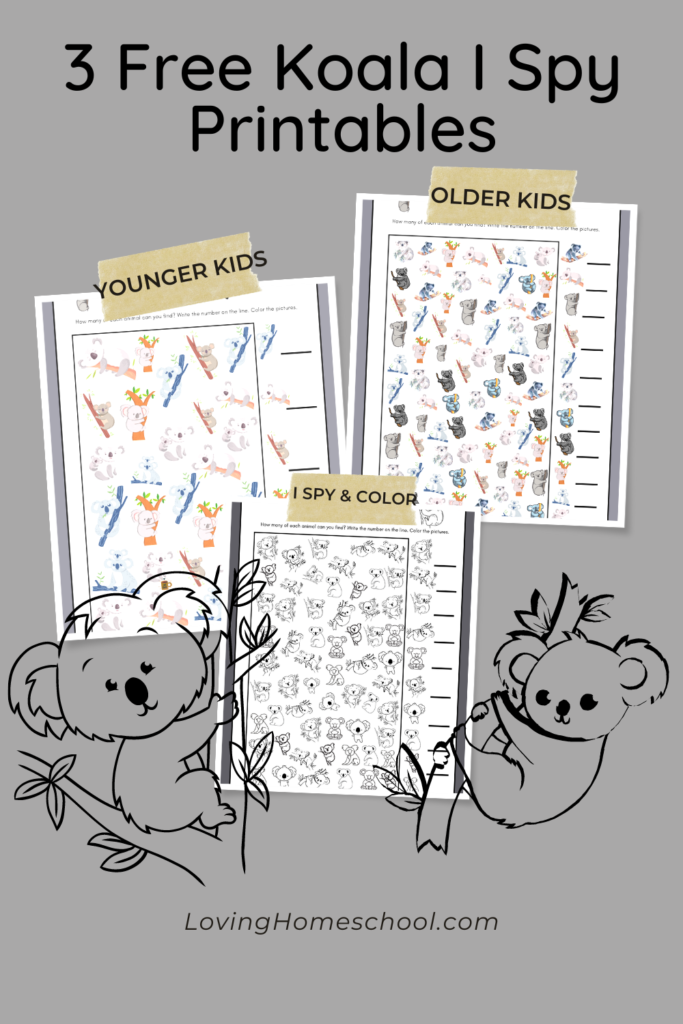 Koala I Spy Printables Pinterest Pin