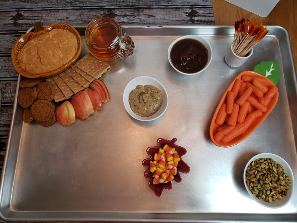 Assembling fall charcuterie board