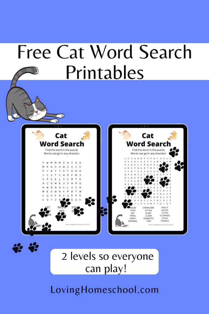 Cat Word Search Printables Pinterest Pin