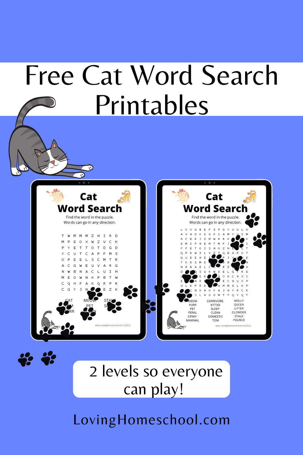 Cat Word Search Printables Pinterest Pin