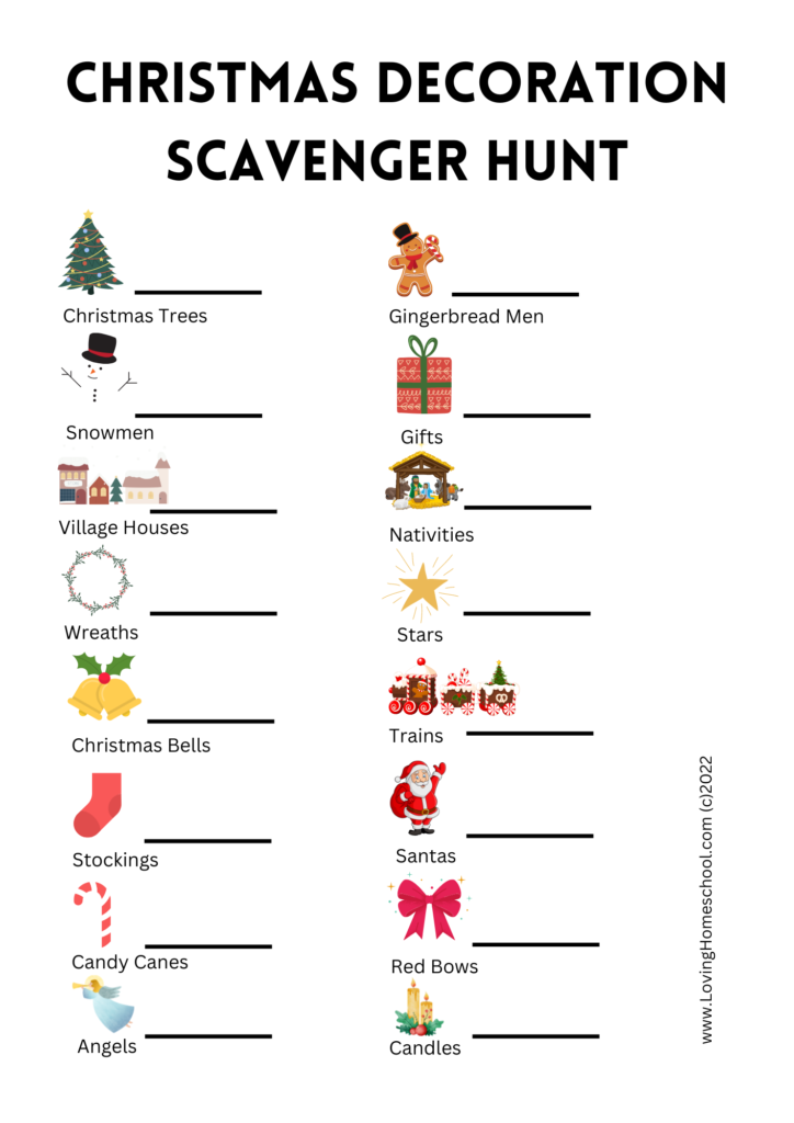 Christmas Decoration Scavenger Hunt