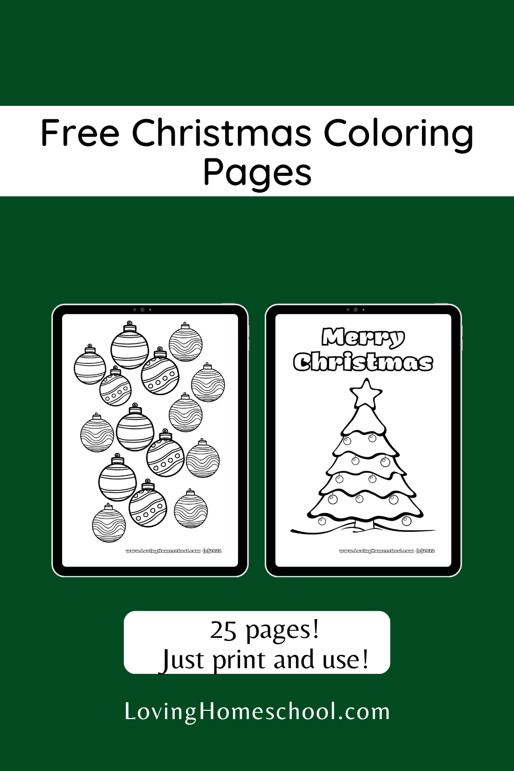 Free Christmas Coloring Pages Pinterest Pin