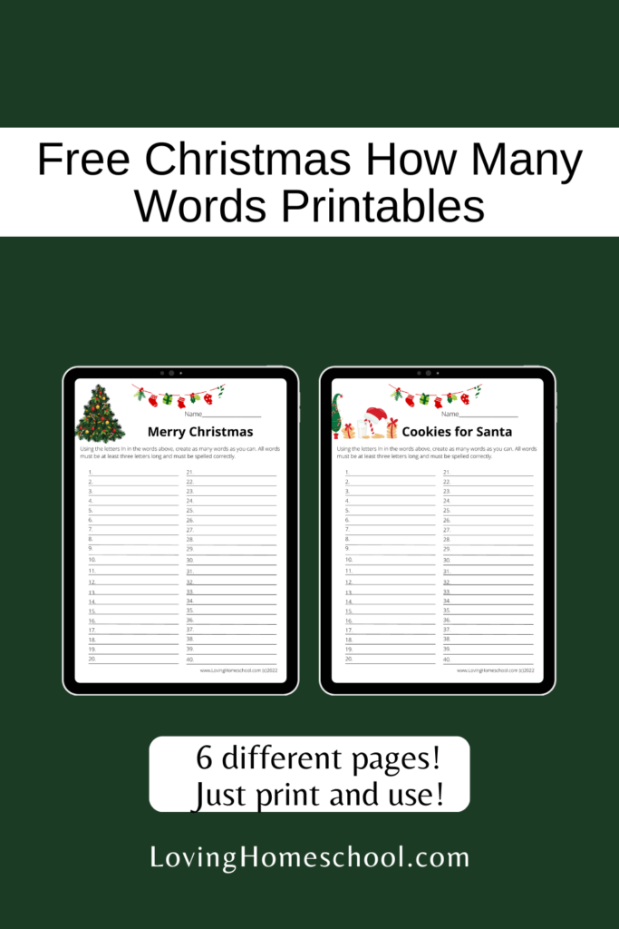 Free Christmas How Many Words Printables Pinterest Pin