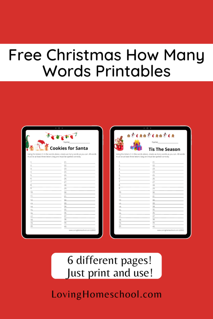 Free Christmas How Many Words Printables Pinterest Pin