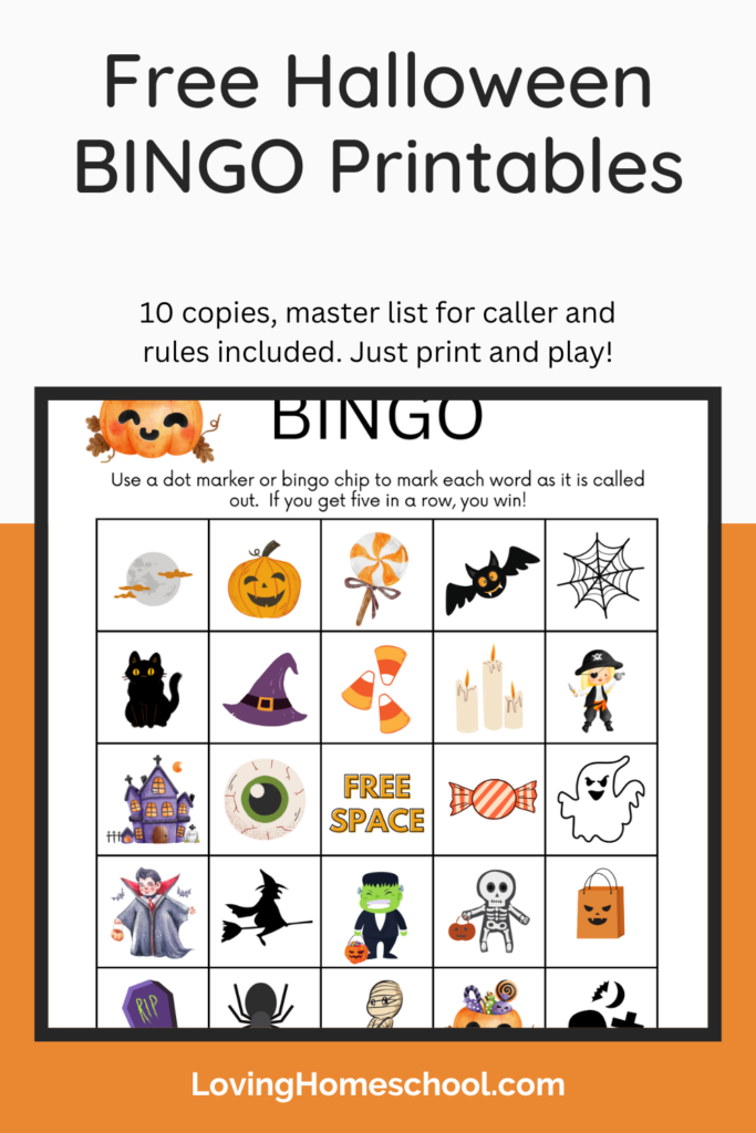 Free Halloween BINGO Printables Pinterest Pin