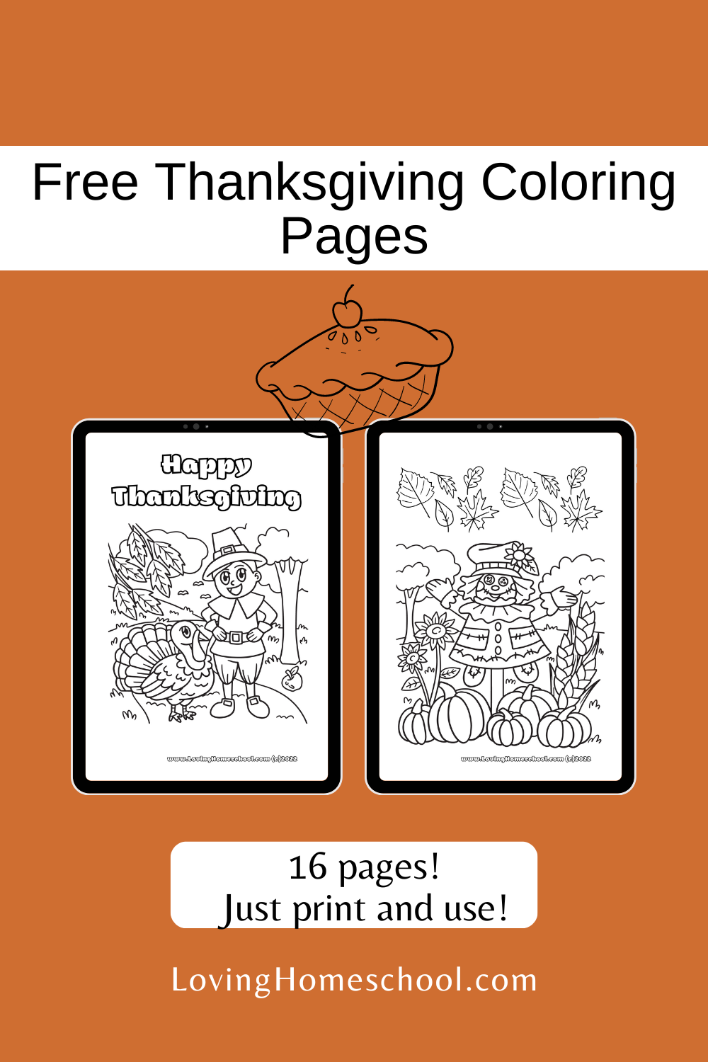 Free Thanksgiving Coloring Pages Pinterest Pin