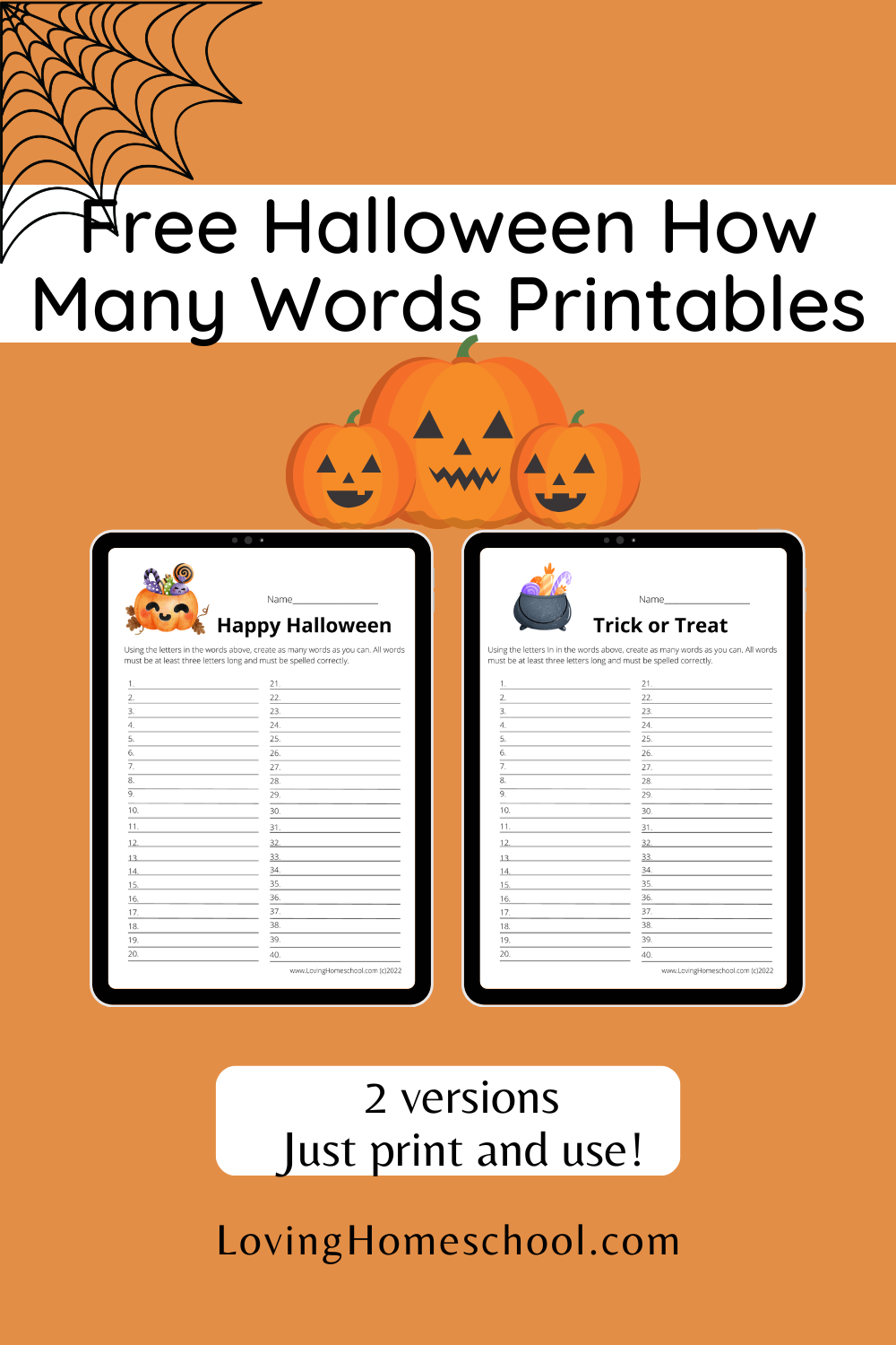 Halloween How Many Words Printables Pinterest Pin