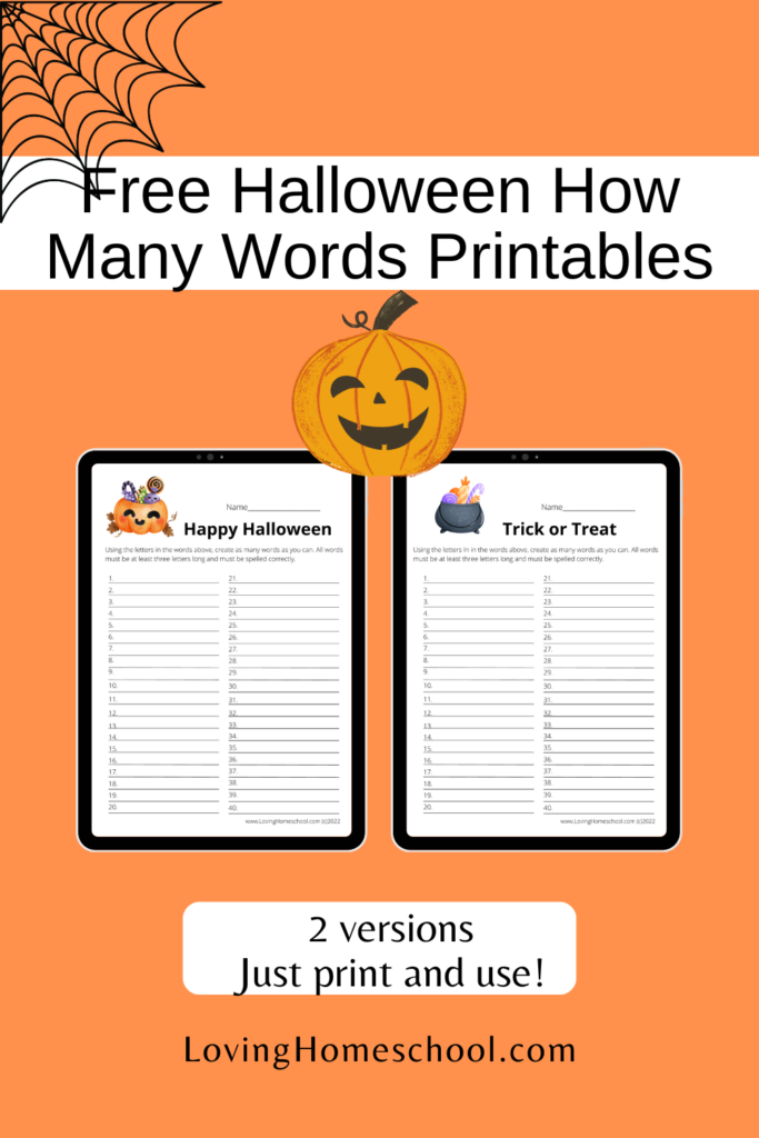 Halloween How Many Words Printables Pinterest Pin