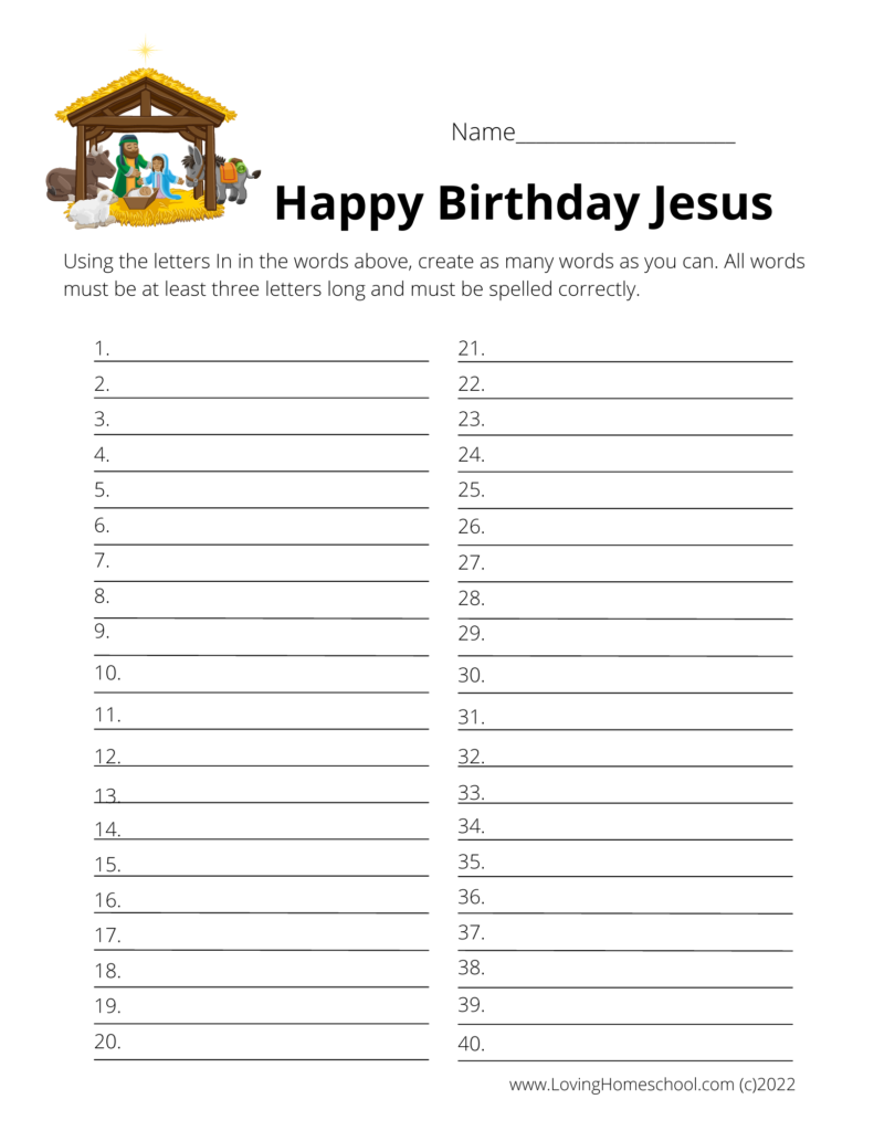 How many words Happy Birthday Jesus