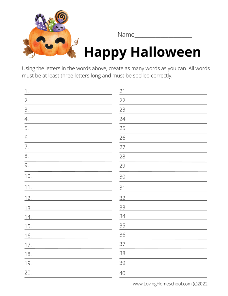 How many words Happy Halloween