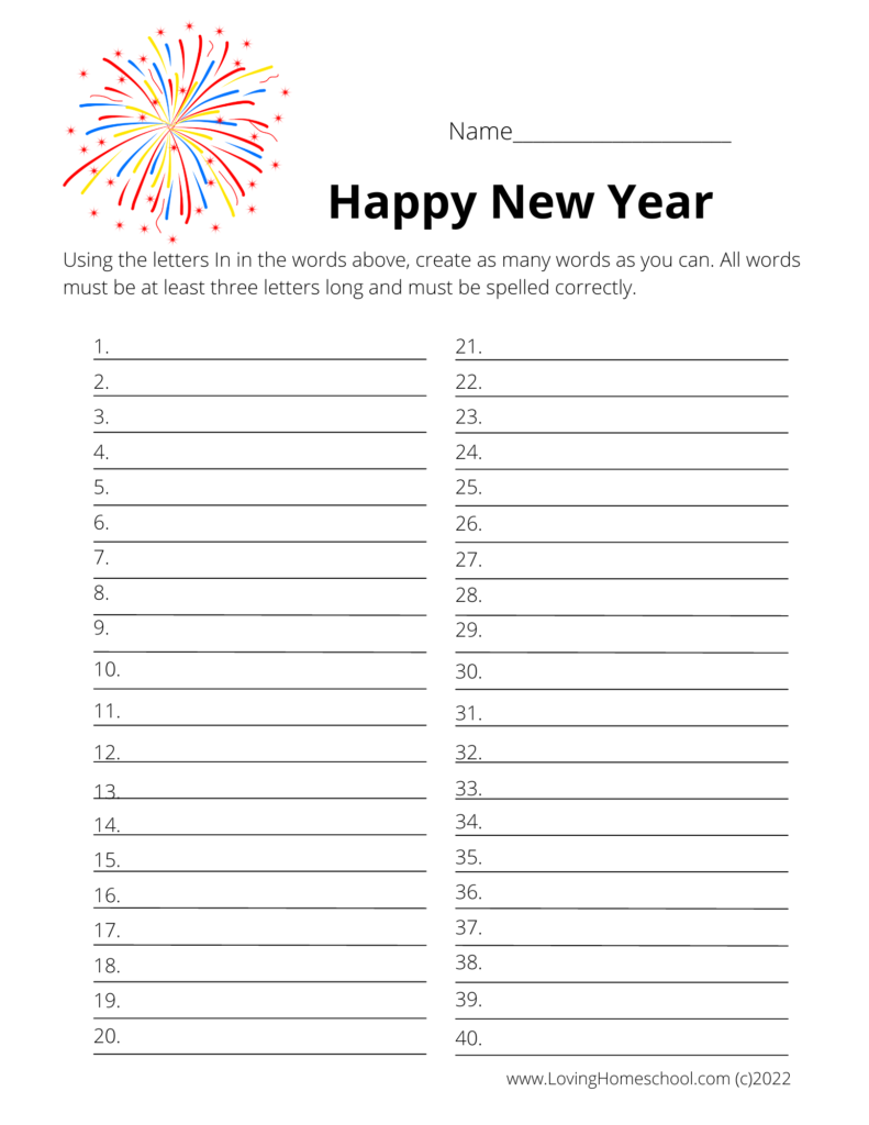 How many words Happy New Year