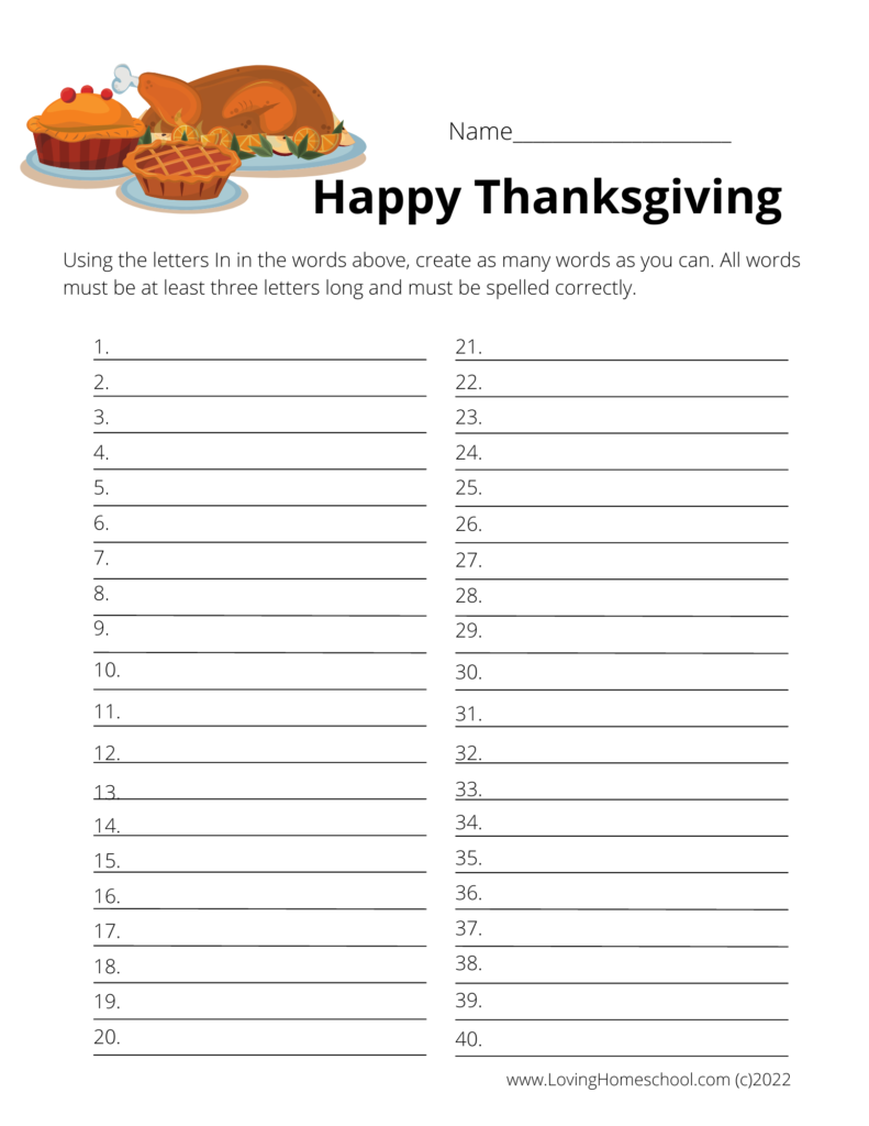 How many words Happy Thanksgiving