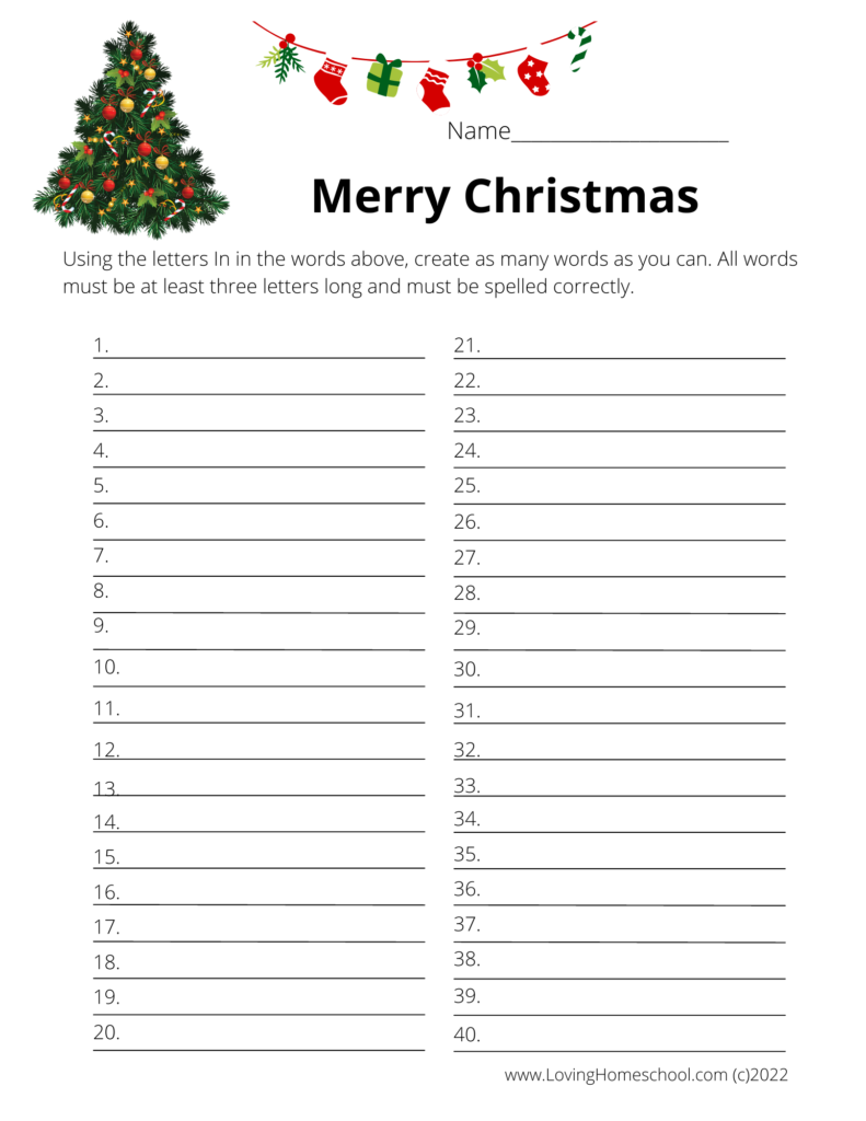 How many words Merry Christmas