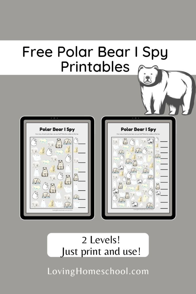 Polar Bear I Spy Printables Pinterest Pin