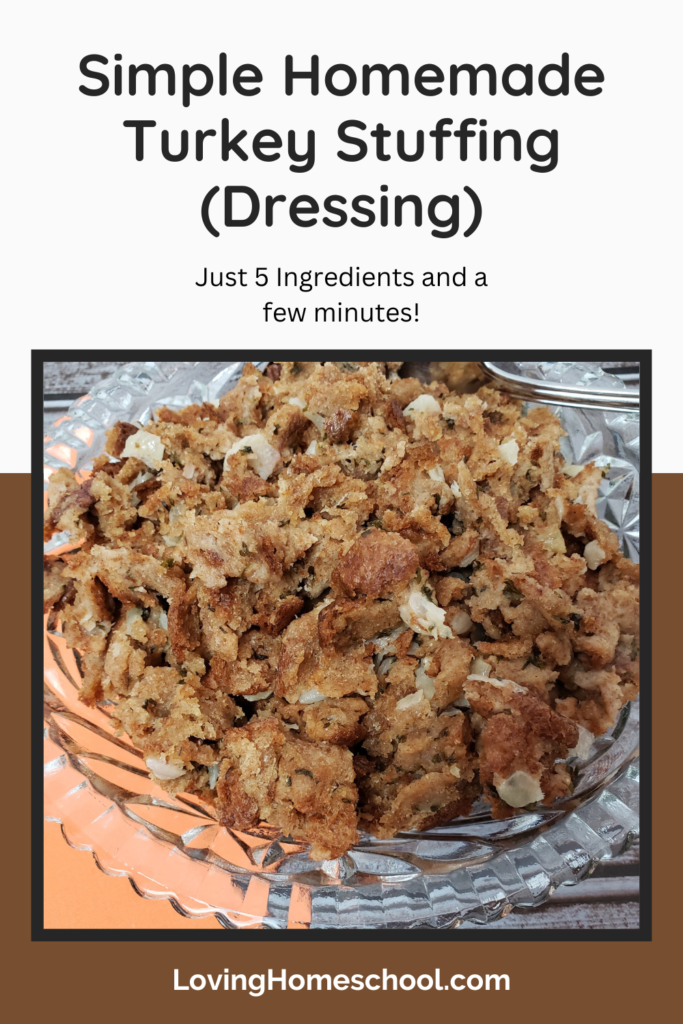 Simple Homemade Turkey Stuffing Dressing Pinterest Pin