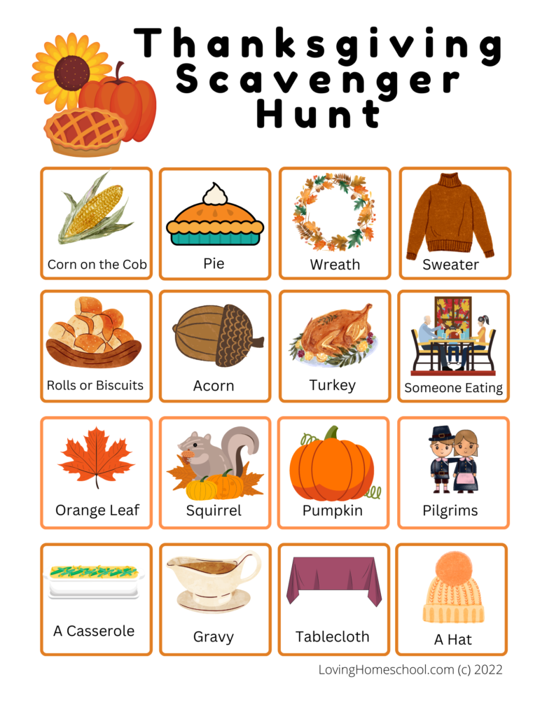 Thanksgiving Scavenger Hunt