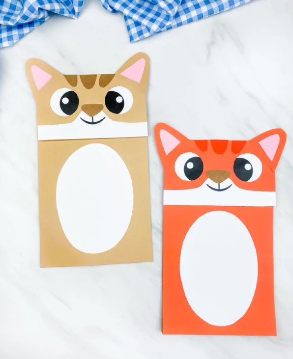 brown paper bag cat craft