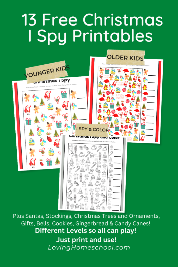 13 Christmas I Spy Printables Pinterest Pin