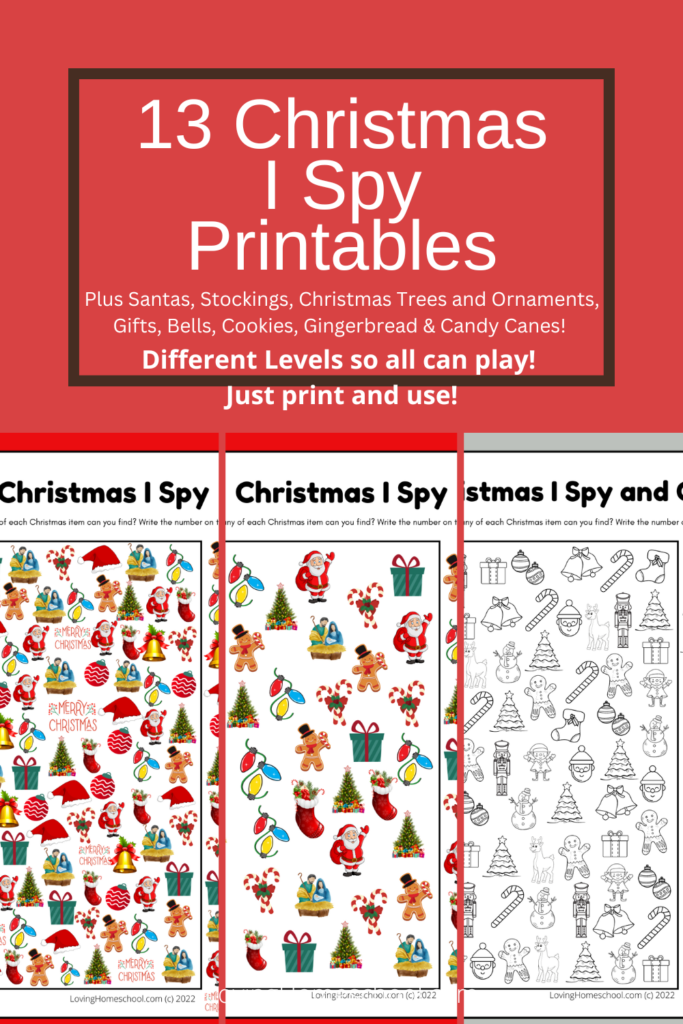 13 Christmas I Spy Printables Pinterest Pin