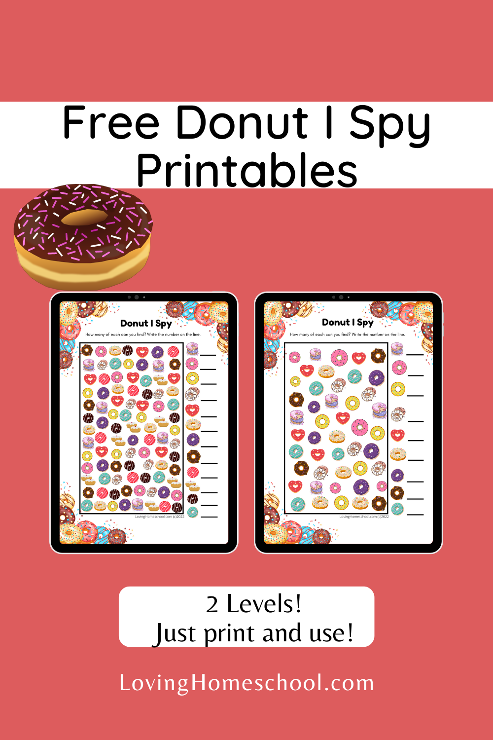Donut I Spy Printables Pinterest Pin