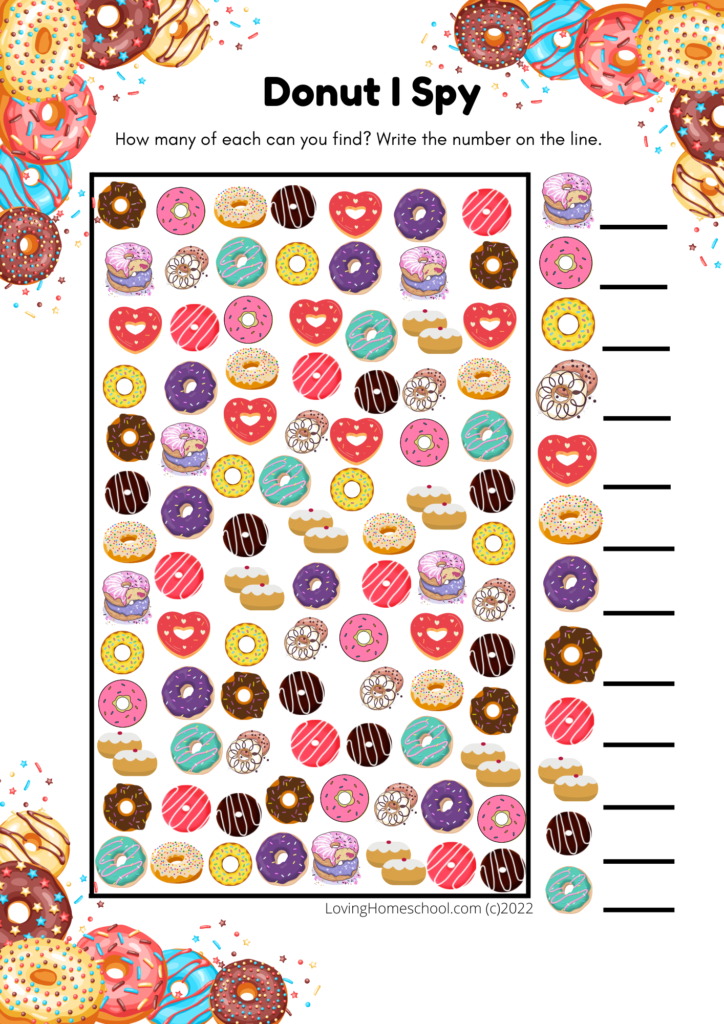 Donut I Spy for older kids