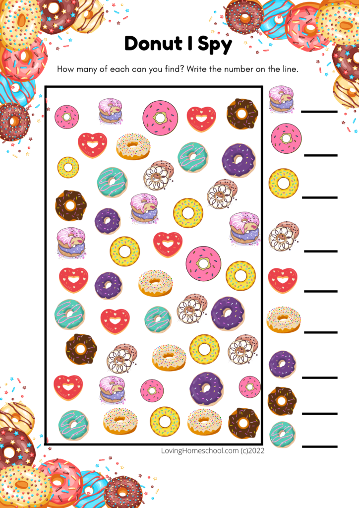 Donut I Spy for younger kids