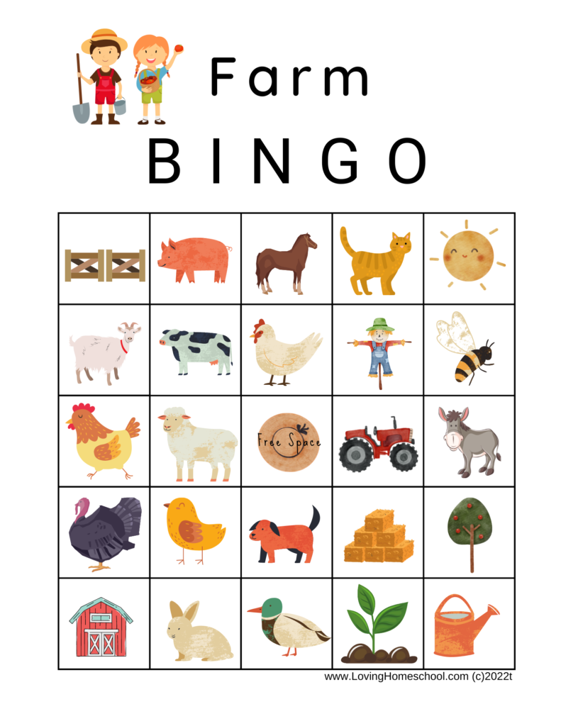 Printable/Downloadable Bingo Game - Farm - Barnyard Bingo - 30 Unique Bingo  Cards and 2 Call Card Sheets