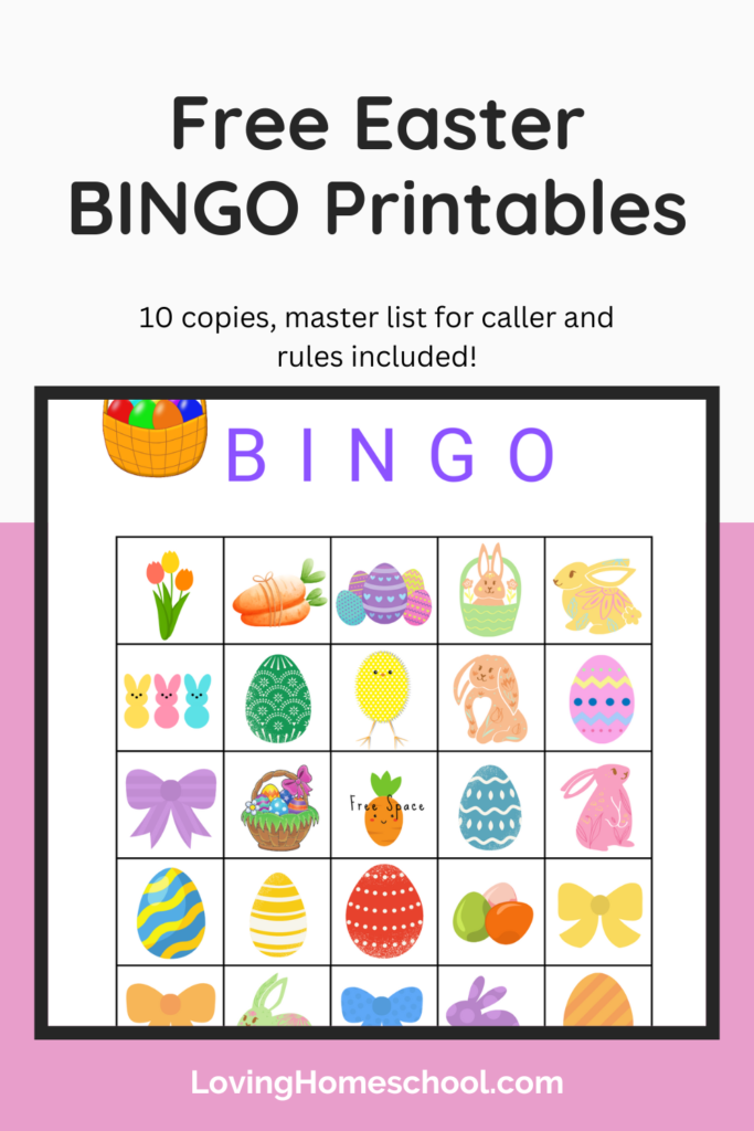 Free Easter BINGO Printables Pinterest Pin