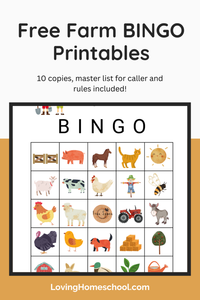 Free Farm BINGO Printables Pinterest Pin