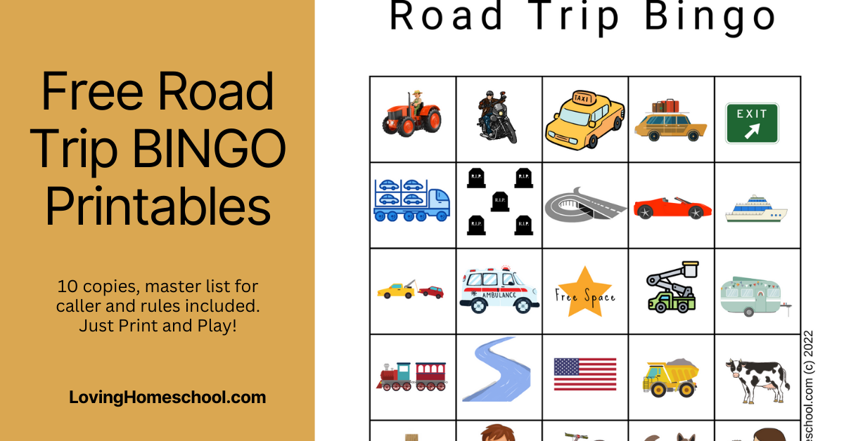 Free Road Trip BINGO Printables LovingHomeschool com
