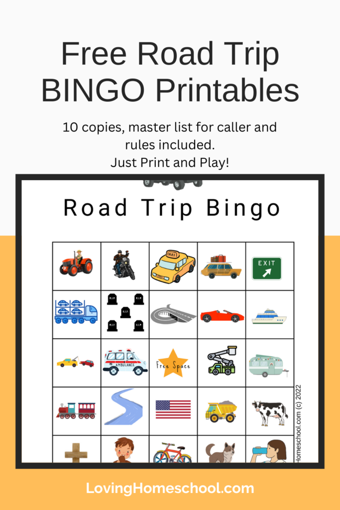 Free Road Trip BINGO Printables Pinterest Pin